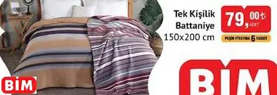 SARAR BATTANİYE TEK KİŞİLİK BATTANİYE 150X200 CM